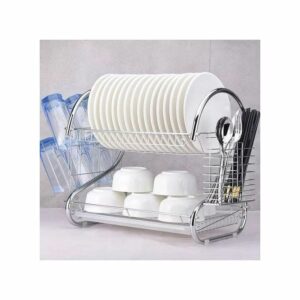 Stainless Steel Dish Drainer With Cup and Cutlery Holder