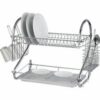 Stainless Steel Dish Drainer With Cup and Cutlery Holder